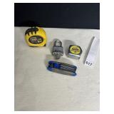 ALLEN SET AND 2 TAPE MEASURES AND LOCK