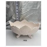PINK MILK GLASS FOOTED CENTER PIECE BOWL