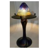 ART DECO TABLE LAMP GLASS SHADE AND BASE VIBRANT