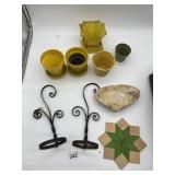 NIAGARA FALLS TRIVET, WALL PLANTER HOOKS, POTTERY