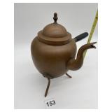 COPPER FOOTED TEA POT