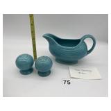 FIESTA GRAVY BOAT TURQUOISE COLOR WITH SALT AND