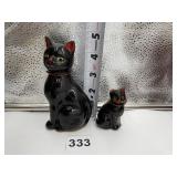 GLAZED CAT AND KITTEN FIGURINE
