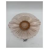 PINK DEPRESSION DOUBLE HANDLE PLATE OLD CAFï¿½