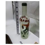 HAND PAINTED BOTTLE WHIMSY ANTIQUE BOTTLE