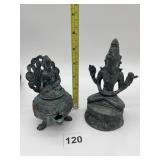 TEMPLE OIL LAMP BRONZE ASIAN & ASIAN BUDDHIST