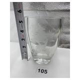 ORREFORS DEER ETCHED DESIGN SIGNED VASE