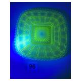 VASELINE URANIUM GLASS RUFFLE EDGE BOWL