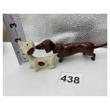 2 CERAMIC GLAZED NODDER DOG