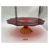 AMBERINA PEDESTAL CAKE PLATE