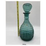 GREEN GLASS DECANTER WITH GROUND STOPPER AND
