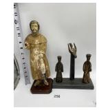 FRANCISCAN MONK HAND CARVED FROM WOOD LOSS OF