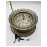 CHELSEA SHIP BELL BRASS CLOCK EARLY 1900S WHISKEY