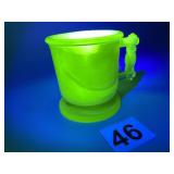 BOYD CUSTARD YELLOW SLAG ART GLASS STORK PEACOCK