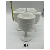 IMPERIAL GLASS CHERRY PATTERN WHITE MILK GLASS