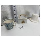 MILK GLASS TOP HAT TOOTHPICK HOLDER CLUB HAND