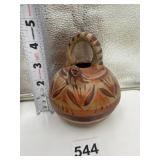 TONALA MEXICAN POTTERY WATER JUG HAND PAINTED
