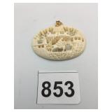 CARVED ASIAN SCENE PENDANT