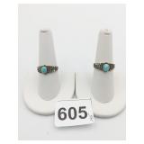 SILVER 925 RINGS SIZE 8.5 BLUE STONES DECORATIVE