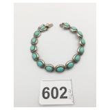 SILVER 925 BRACELET BLUE STONES 7.5" .564 OZT