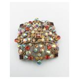 JOAN RIVERS GOLD TONE MULTICOLOR CRYSTAL PENDANT