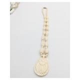 IVORY COLOR CARVED PENDANT NECKLACE