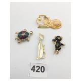 PIN GROUP CATS TURTLE BLACK ENAMEL BEAR