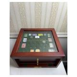 LINCOLN COIN BOX W/ STAMP PARTIAL GREAT DISPLAY