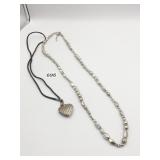 CHICCOï¿½S SILVER TONE BEAD NECKLACE 36" FOSSIL