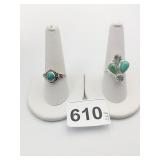 SILVER 925 RINGS ONE SIZE 8,5 ONE 9 BLUE STONES