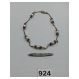 MADIS BEADED NECKLACE BAR PIN