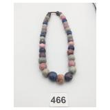 POLISHED STONE NECKLACE VARIOUS COLORS 20"