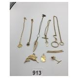 GOLD TONE PENDANT NECKLACES PENDANTS MARLIN TIE