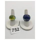 GLASS RINGS SIZE 7-8