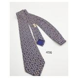 HERMES PARIS 100% SILK PURPLE & BEIGE PRINT MENï¿½S