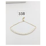 RHINESTONE BRACELET SLIDE CLOSE 925 SILVER GOLD