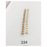 TWO RHINESTONE BRACELETS FACETED CUT UNBRANDED