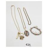 NECKLACES GOLD TONE TRIFARI BLACK & GOLD TWIST