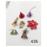CHRISTMAS HOLIDAY PINS POINSETTIA ANGEL BEAR TREE