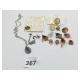 RELIGIOUS PINS FLAG PINS PRAYER TO ST ANTHONY ETC