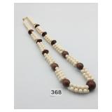 YVES ST LAURENT BEADED NECKLACE WITH WOOD SPACERS