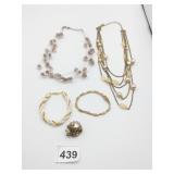 NECKLACES BEADED ON FILAMENT BRACELET PIN