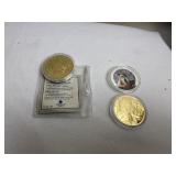 1 GOLD RUSH, 1 BUFFALO , SANTA CLAUS 3 MEDALS