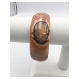 POLISHED STONE BANGLE BRACELET SOME CHIPPING