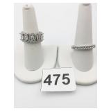 RHINESTONE RINGS SILVER TONE SIZE 10