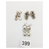 SILVER TONE DROP EARRINGS