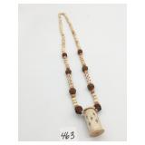 NECKLACE RUDRAKSHA AND TULSI BEADS CARVED BONE