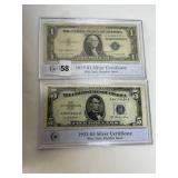 $1.00 1935 G, 1953 -$5.00 BLUE NOTES