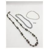 NECKLACES MONET SILVER TONE 16" SILVER GRAY BEADS