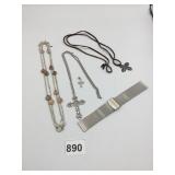 STAINLESS STEEL BRACELET NECKLACES CROSS PENDANT